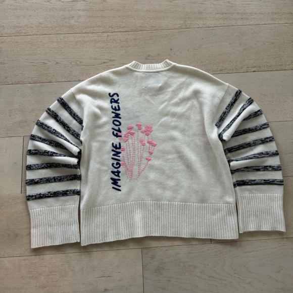 Kerri Rosenthal 100% Cashmere IMAGINE FLOWERS stunning sweater S - Picture 2 of 6